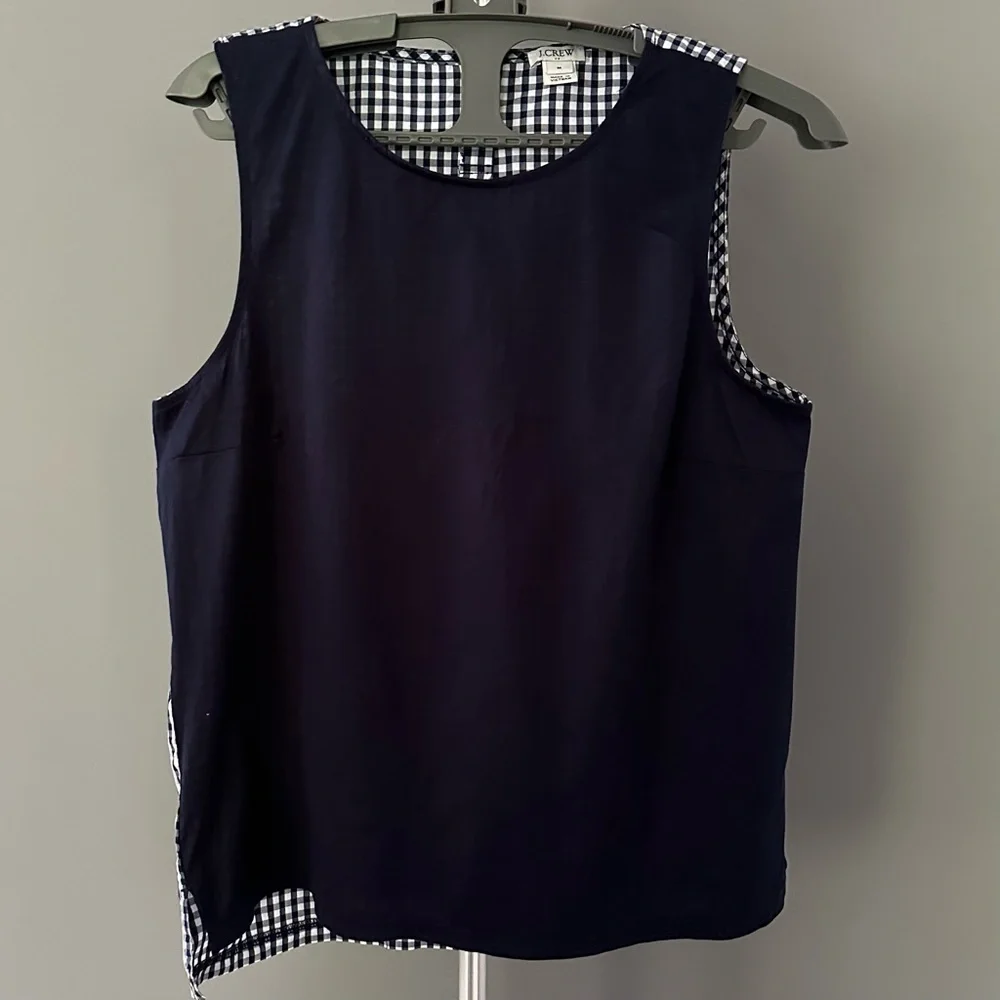 J. Crew Sleeveless Gingham Plaid Shirt